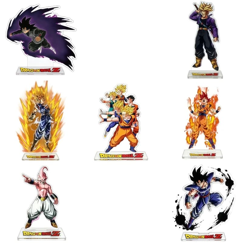 Supporto in acrilico per cartoni animati Dragon Ball, Super Saiyan, trasparente, ad alta definizione, ornamento da scrivania, decorazione per la stanza, giocattolo per bambini