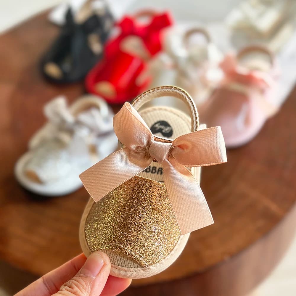 Kids Summer Shoes Baby Shoes for Kids Low Sandals for Kids Soft Non-slip Bowknot First Walking Shoes