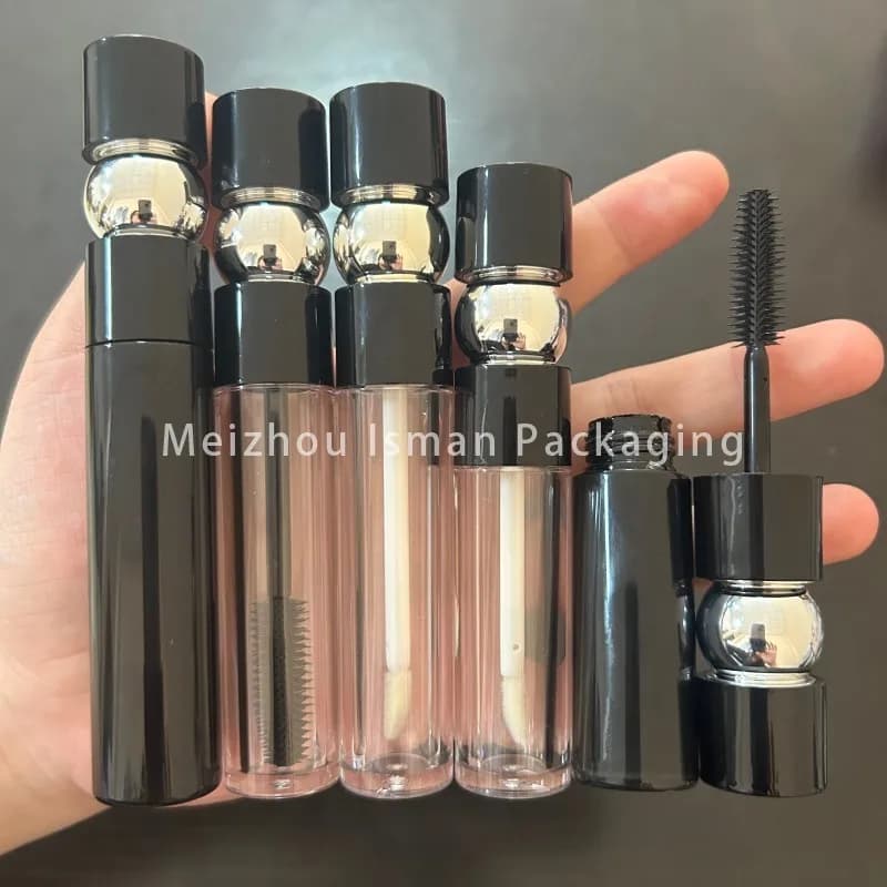 50 Pz Unique Ball Black Stick Polished Lip Tubes Makeup Cute Pumpkin Empty Eyelash Cosmetics Packing Containers
