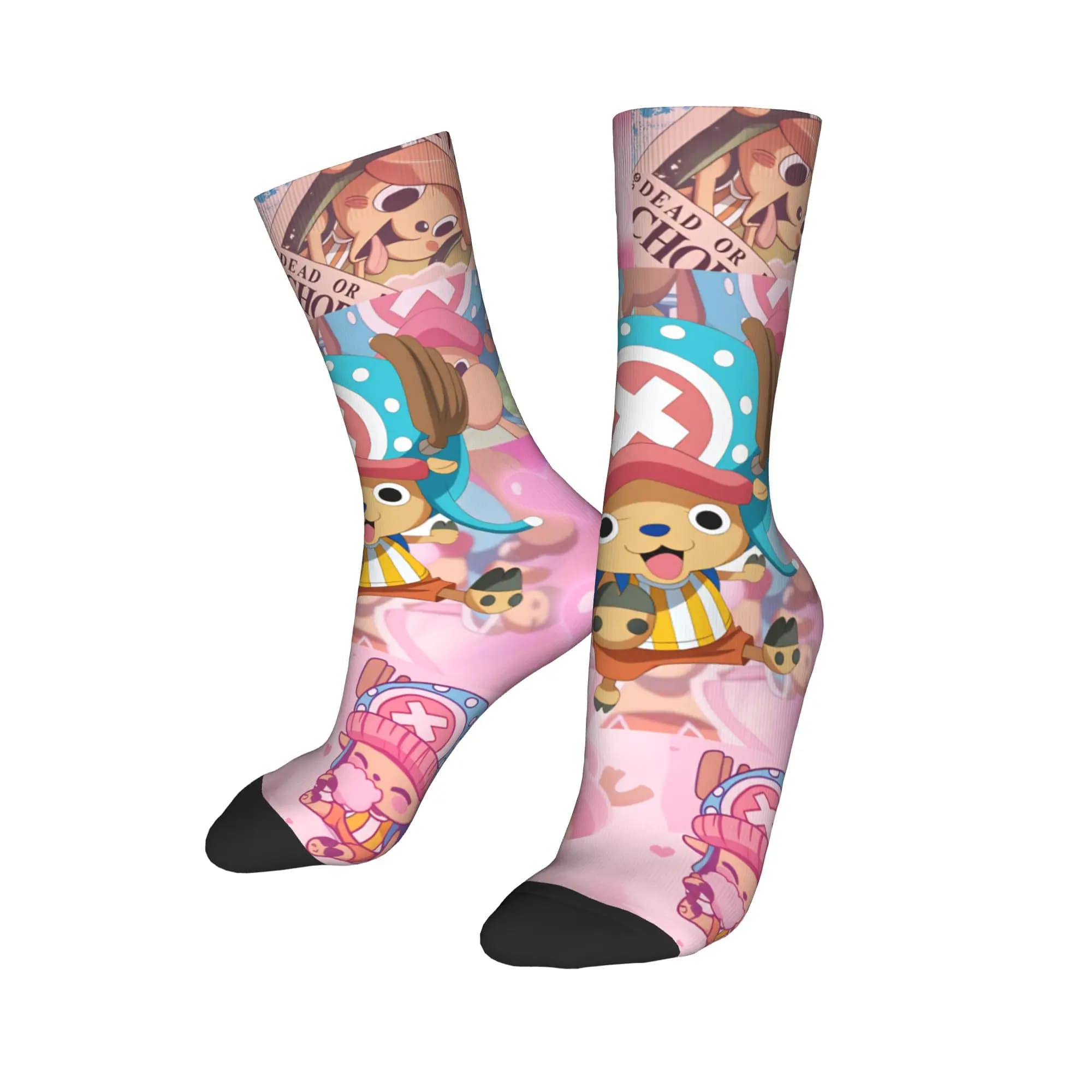 Custom One P-Pieces Tonys Choppers Dress Socks for Men Women Warm Funny Novelty Lovely Deer Cartoon Anime Crew Socks