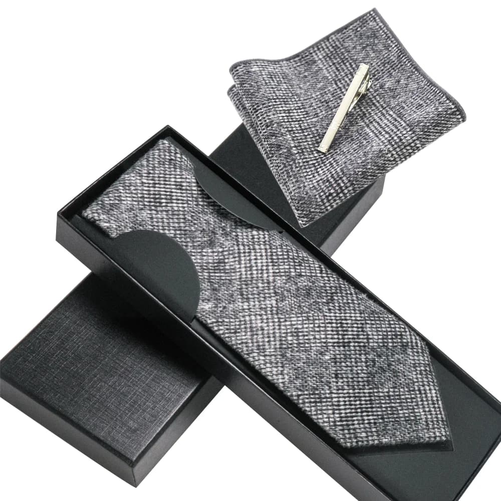 Set di cravatte eastric inclusi clip e fazzoletti cravatte di lana per uomo in abiti per il tempo libero accessori da sposa in scatole regalo