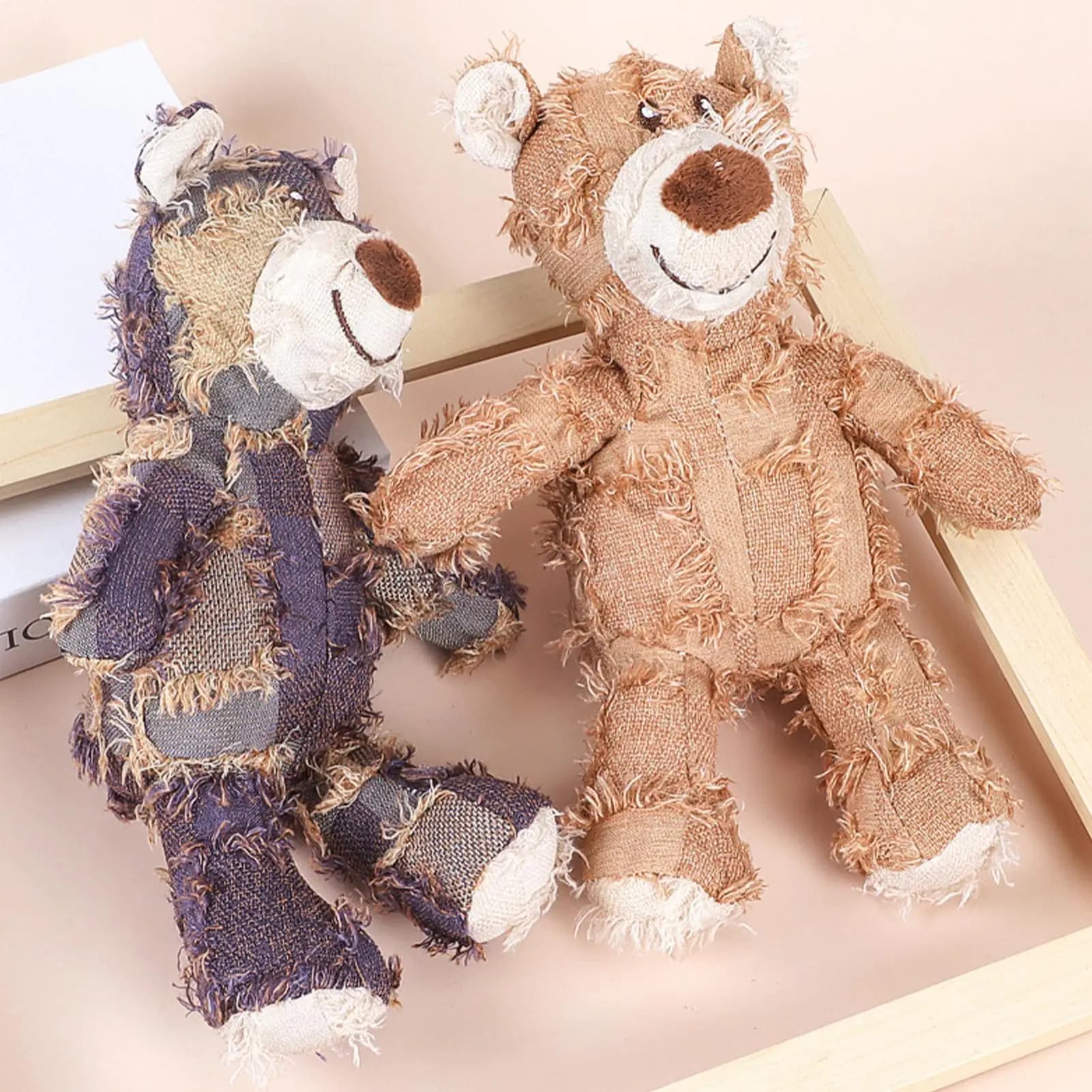 Stimulating Interactive Bear Dog Toy Tough Bear With Sound Stuffed Animal For Dog Unbreakable For Teething Puppy Heavy Chewers