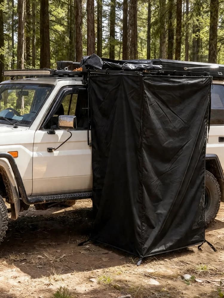 1Set Car Side Portable Shower Tent Without Frame Poles 100x100x180cm for Outdoor Camping Beach Road Trips Multiple Purposes