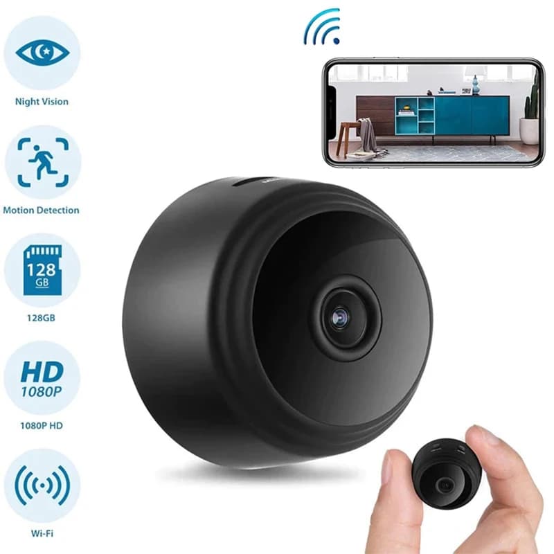 Mini Telecamera A9 1080P HD, Videocamera IP WiFi per Sorveglianza Domestica, Protezione di Sicurezza Segreta, Videocamere Wireless Remote