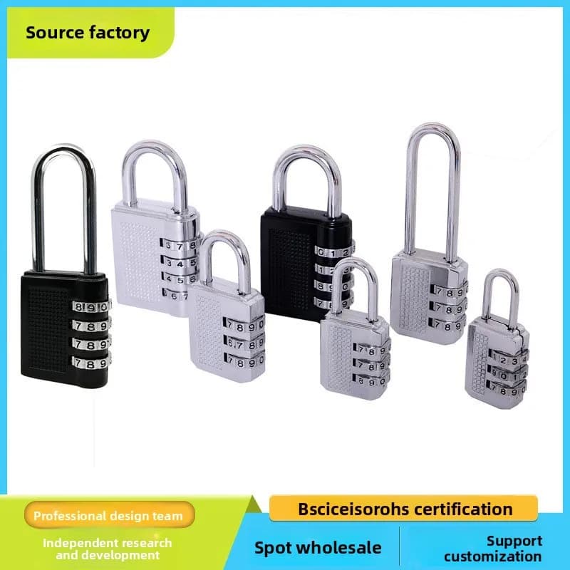 Lucchetto con password di fabbrica Lucchetto con codice a 3 cifre in lega di zinco Lucchetto con password meccanica per bagagli Commercio all'ingrosso