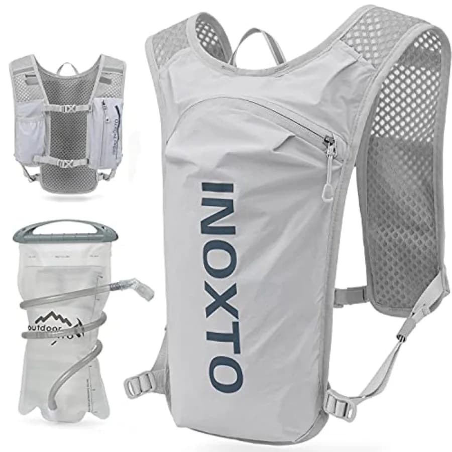 Zaino Idratazione INOXTO per Corsa, Leggero e Isolato con Sacca d'Acqua da 1,5L, Daypack per Escursionismo e Trail Running