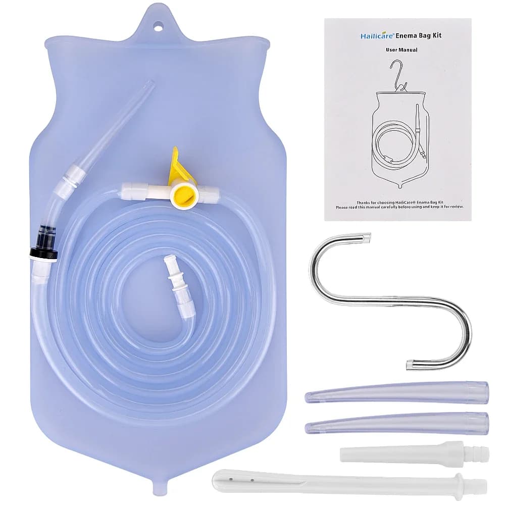 Kit di Lavaggio Anale Portatile da 2L, Sacca Riutilizzabile per Enteroclisma, Cura del Colon di Grado Medico per Adulti