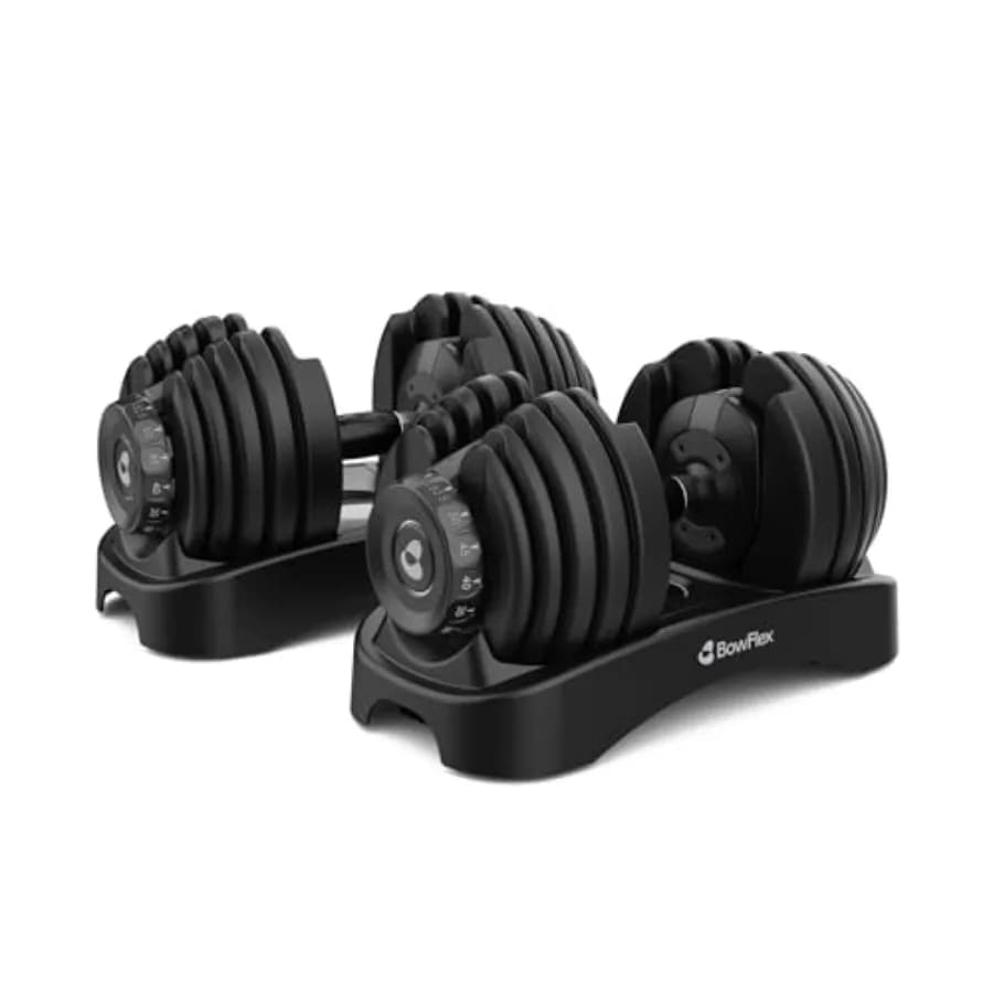 Manubri regolabili BowFlex Results Series SelectTech per palestra domestica, con design compatto per allenamento della forza, colore nero