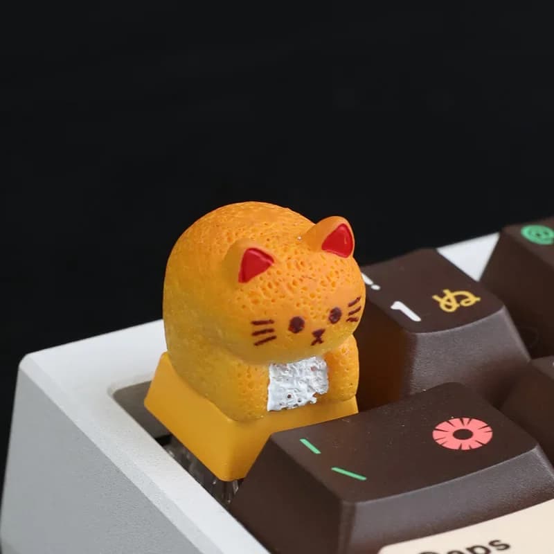 GEFENSI Cat Bread Copritasti in resin with original design cute suitable for mechanical keyboard