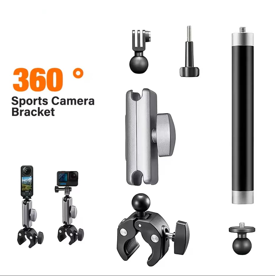 Universale Del Motociclo Della Bicicletta Selfie Stick Supporto Staffa di Montaggio Per GoPro Insta360 X5 X4 air x4 DJI OSMO Action 6 5 Pro 4 3