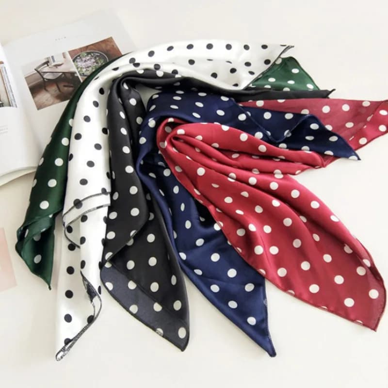 Small Square Scarf Fashion Mixed Print Soft Silk Multi Neck Hair Tie Office Daily Women All Season Bandana Head Kerchief Foulard
