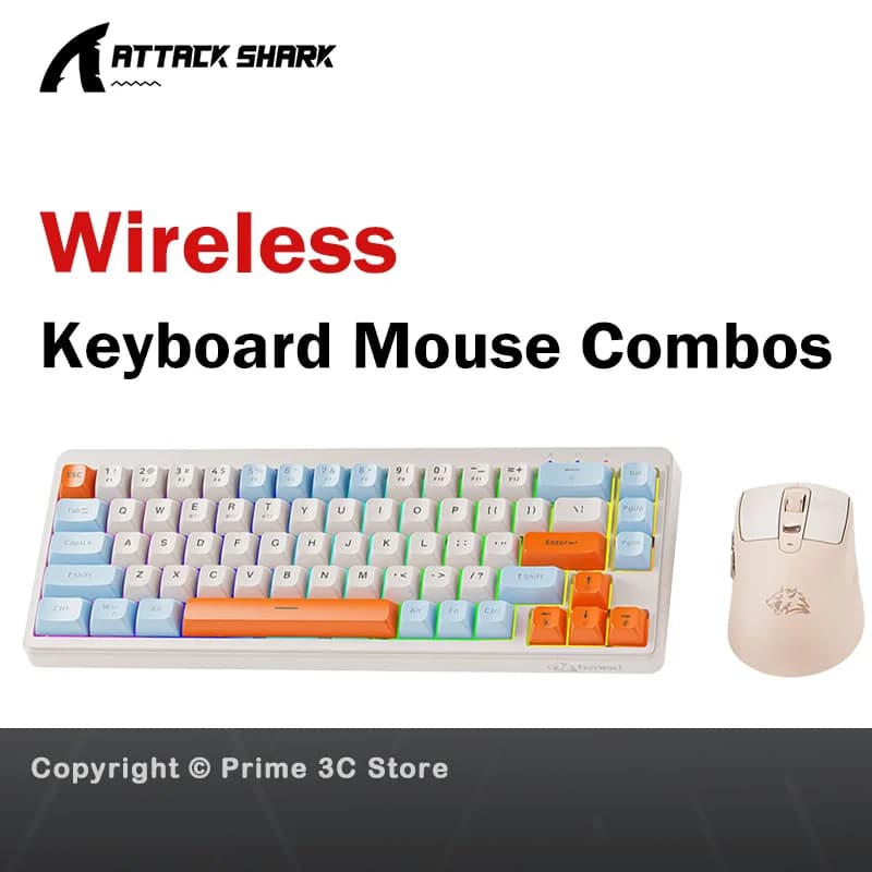 M87 Wireless Keyboard and Mouse Combo, Bluetooth Dual Mode, PBT,Backlit,Rechargeable Keyboard Mouse Kit for Silent Office Gaming