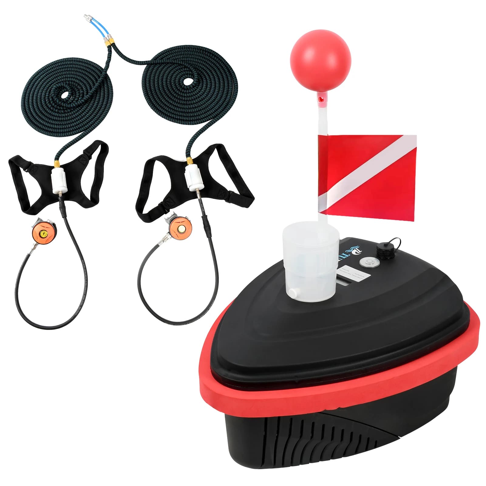 TUXING Scuba Diving Fan Snorkel Tankless Double users Portable device for underwater equipment Rechargeable waterproof 15M 7H