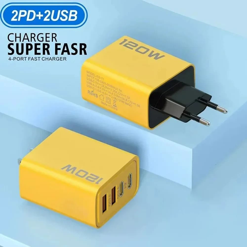 Caricabatterie rapido USB totale da 120 W Cavi 6A Ricarica rapida USB 3.0 Tipo C Caricatore con spina UE USA per Xiaomi iPhone 15 Pro Max Adattatore da parete
