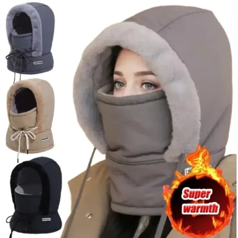 Passamontagna Termico per Climi Freddi, Sciarpa Invernale Antivento, Cappuccio, Scaldacollo in Peluche, Maschera da Sci Traspirante, Visiera, Fodera per Casco