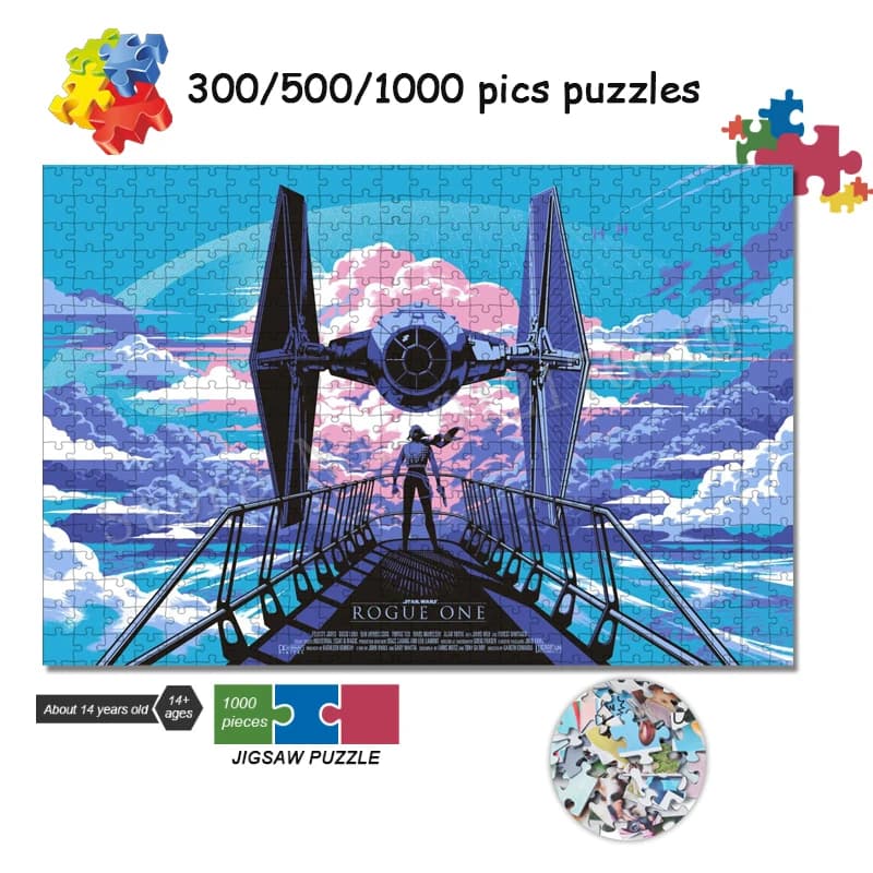 Puzzle Cartoon da 300/500/1000 Pezzi, Poster di Star Wars Rogue One, Gioco Educativo Moderno, Giocattoli Geek, Puzzle Fai-da-Te, Decorazioni Artigianali
