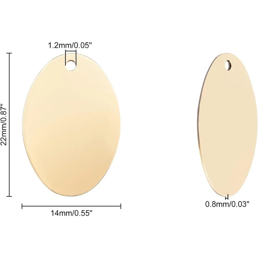 30Pcs 22x14mm Brass Flat Oval Blank Stamping Tag Pendants Charms for Bracelet Necklace Jewelry DIY Craft Making Antique Bronze