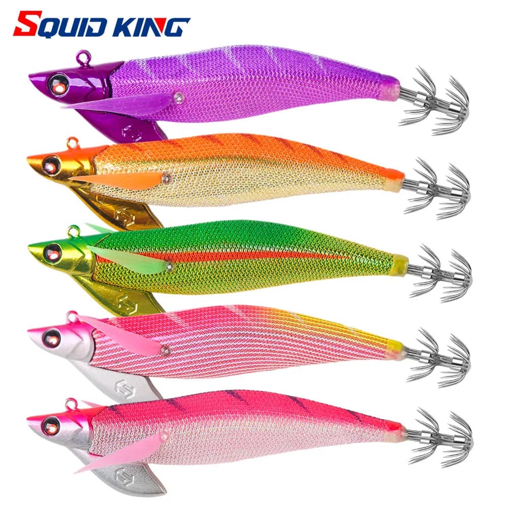 SQUID KING 35g/30g Giappone Jig testa calamari jig polpo jig polpo richiamo mare jig gioco pesca richiamo calamari ganci