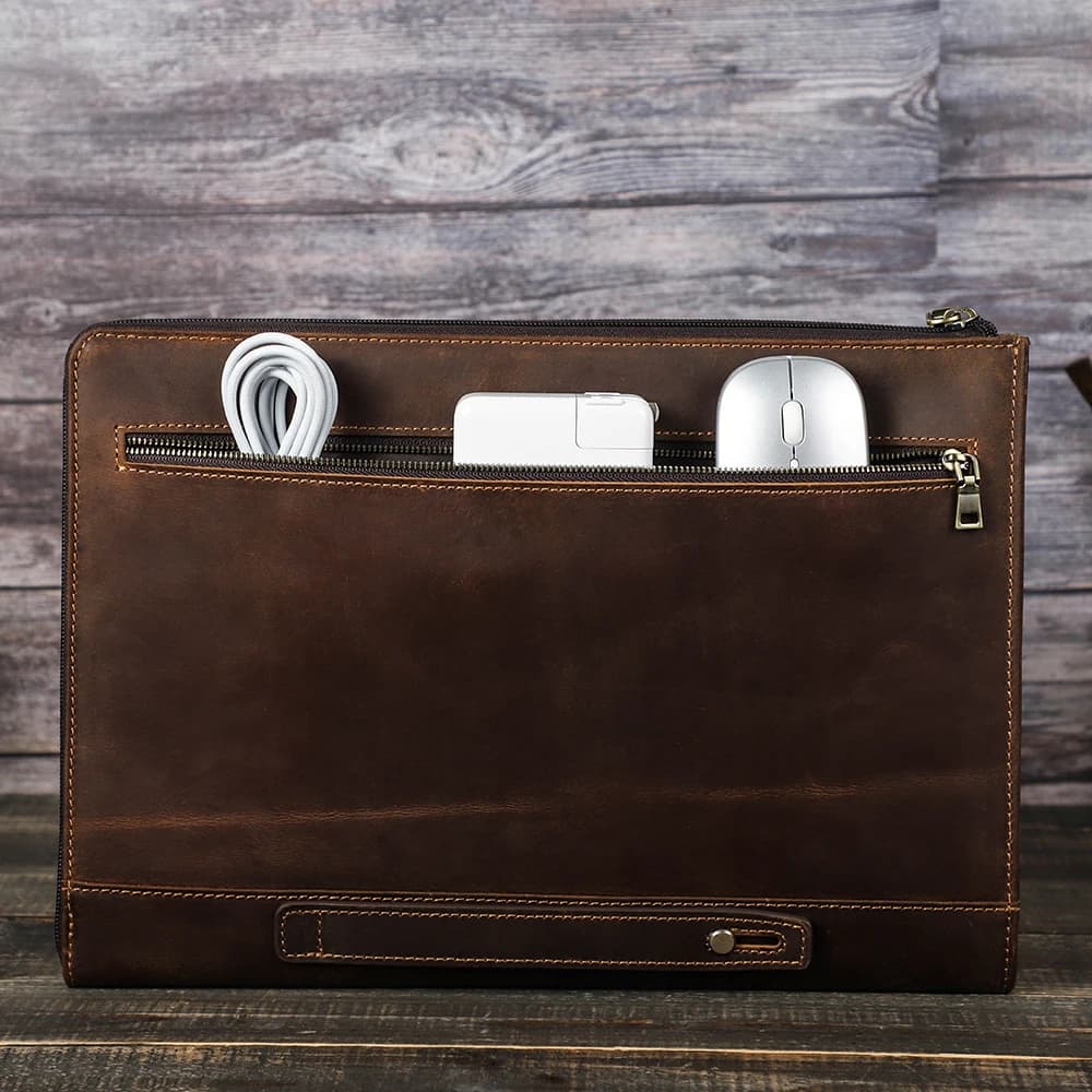 Borsa per Laptop in Vera Pelle per MacBook Pro 14 Pollici, MacBook Air m1 13, Air m2 m3 m4 13.6, Custodia Pro 13, Cover e Accessori