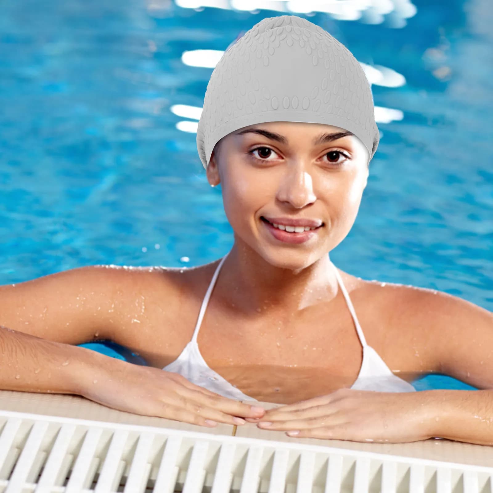 Elegant Swimwear Silicone Waterproof Adults, Lightweight, Resistant, Convenient and Elastic Head Protector