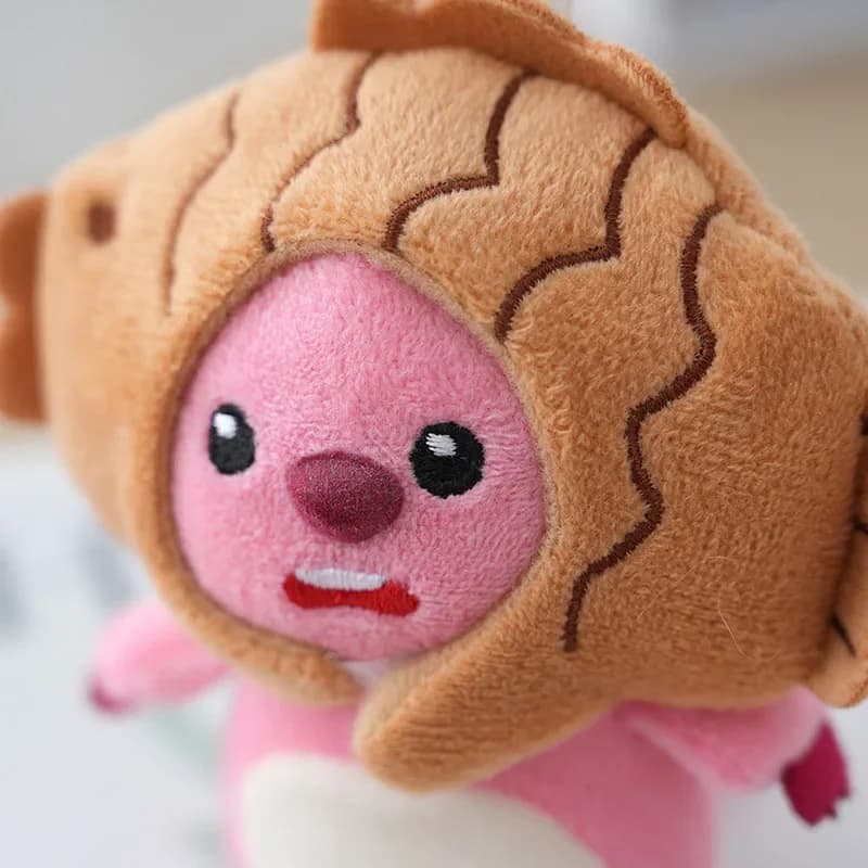 Nuovo portachiavi Loopy carino Taiyaki cross-dressing anello zaino chiave ciondolo bambola di peluche regalo giocattolo accessori anime