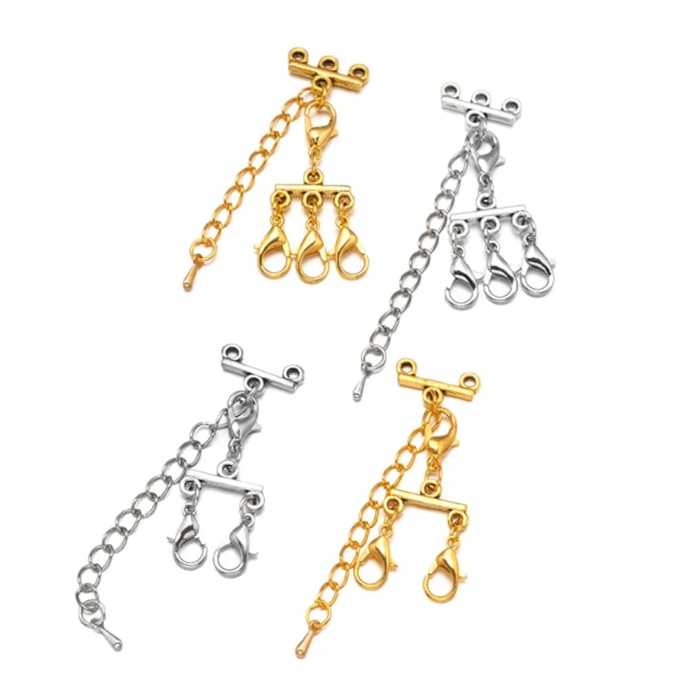 2set Multi filo a strati chiusure a moschettone Extender connettori a catena gancio collana fai da te braccialetto creazione di gioielli accessori
