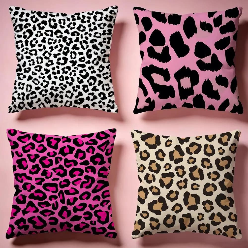 Bold Modern Leopard Pattern Cushion Cover Comfortable Durable Pillow Cover Multi-Scene for Home Office Car Sofa