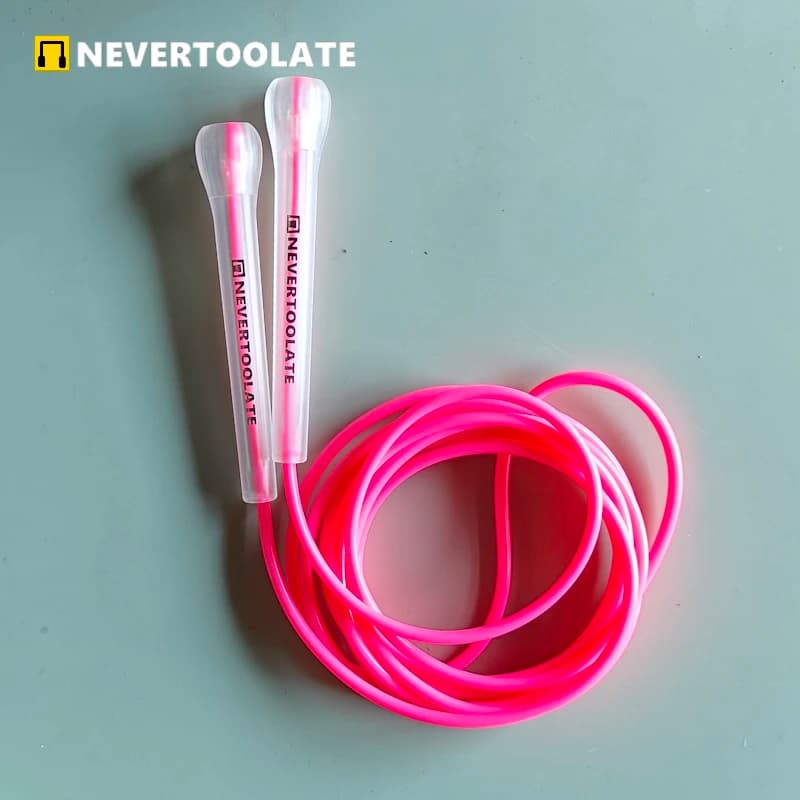 NEVERTOOLATE 10.5ft 3.2 meters strong abs 14cm handle 5mm solid pvc 85A jump skip rope boxing fitness crossfit no logo HIIT