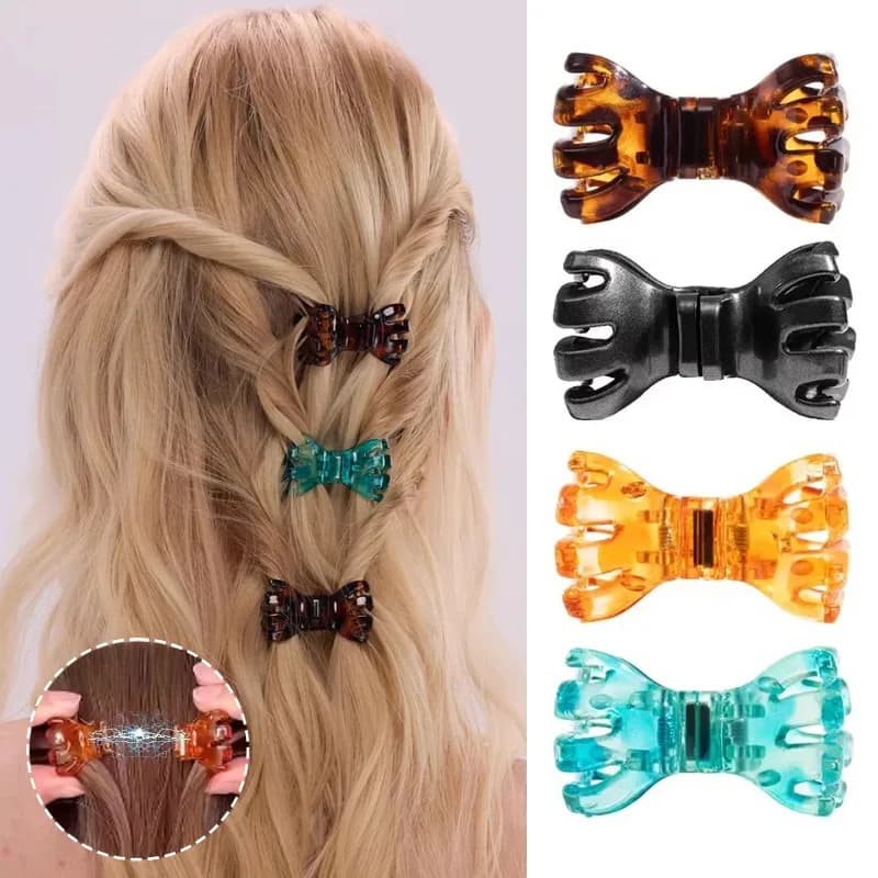 New Women Fashion Magnetic Bow Hairpins Elegant Solid Color Hair Barrettes Simple Styling Hair Accessories Korean Hair Claw Clip