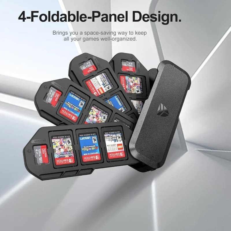 Custodia protettiva rigida semitrasparente con gancio per Switch 2 OLED Lite, porta cartucce di gioco portatile e porta schede di memoria