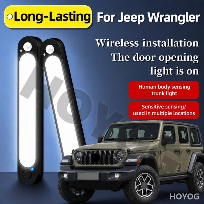 For Jeep Wrangler 1986-2026 Car Boot Light LED Lamp Sensor Magnetic Wireless USB Rechargeable Trunk Cargo Light SUV Interior