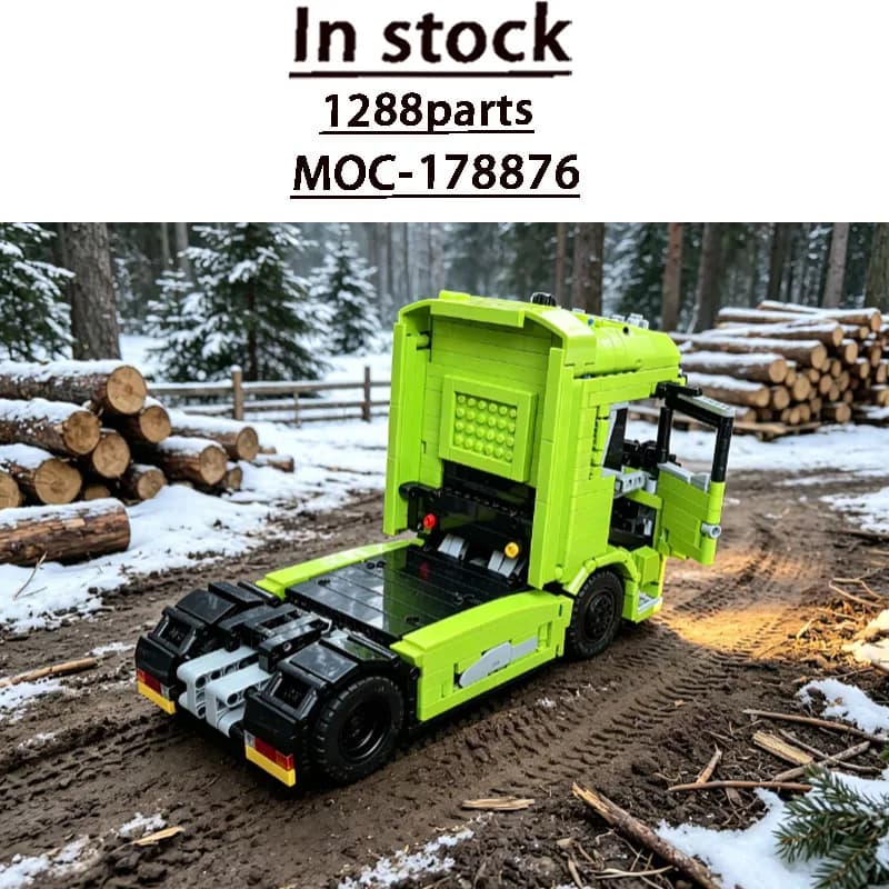 Popular MOC-178876 Farm Forest Logs 4x2 Semi-Trailer Building Block Model 1288 Parts Creative Adult New Year Toy Gift