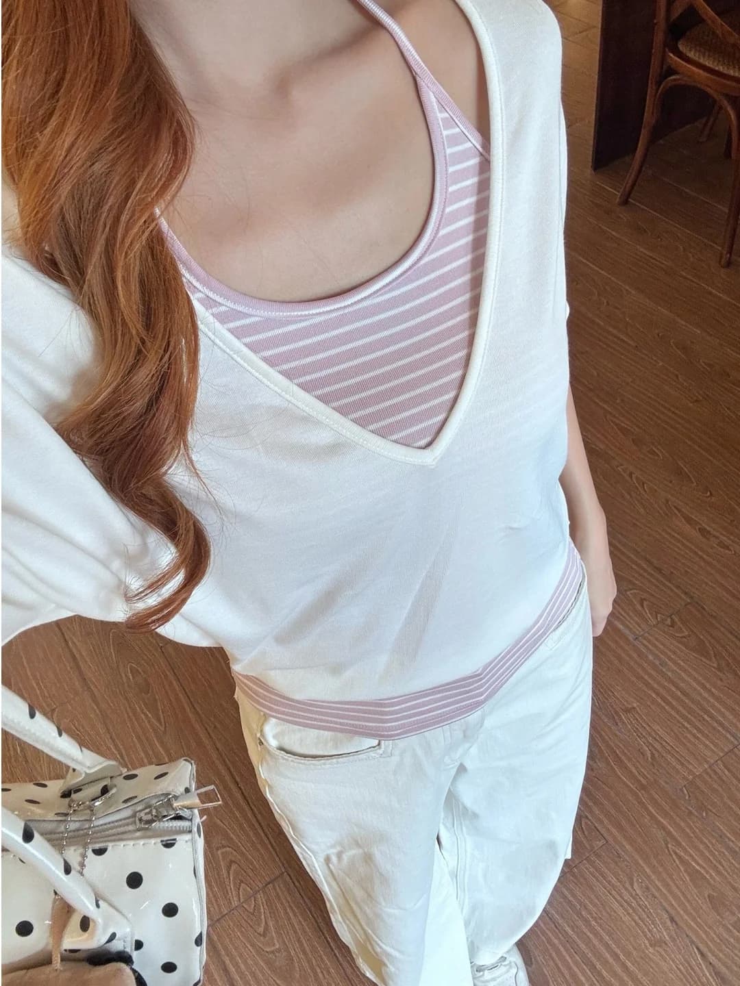 Korean Style V-Neck Short Sleeve T-Shirt Women Summer Casual Slimming Lazy Style Cover up Two Piece Set Half Sleeve Top