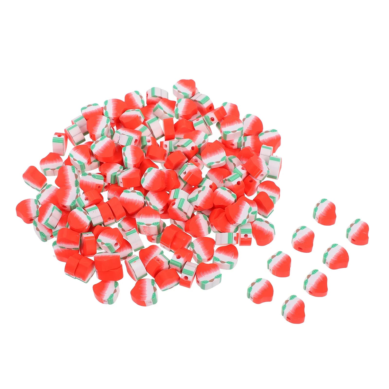 100 Pezzi Perline in Argilla Polimerica Colorate a Forma di Frutta con Fori Pre-Forati per Facile Infilatura, Ideali per Progetti Fai-da-Te di Gioielli e Creazioni Artigianali