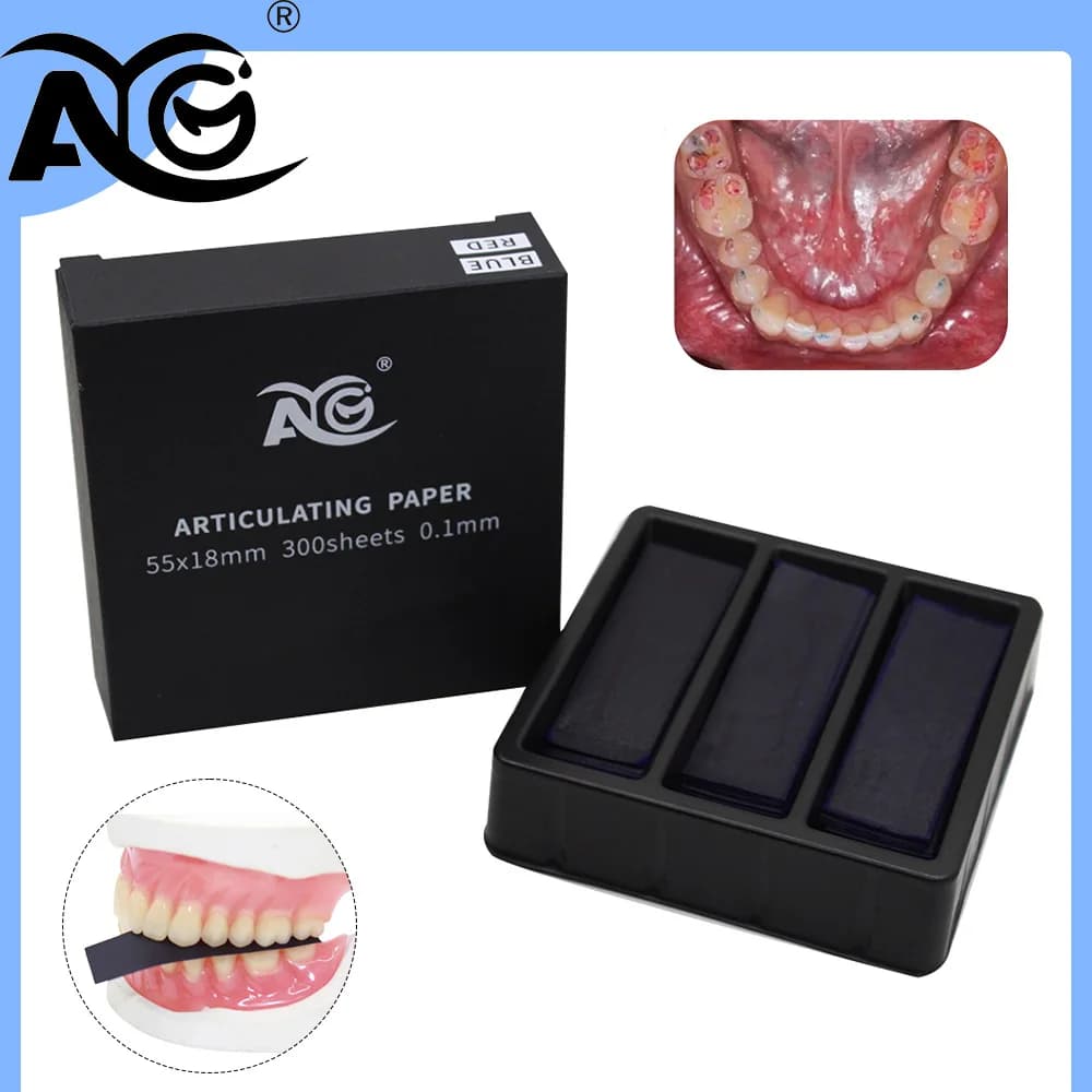 AG 300 Sheet/Box Dental Articulating Paper Strips Red/Blue Dental Lab Instrument Teeth Whitening as Dentist Tools 55*18mm