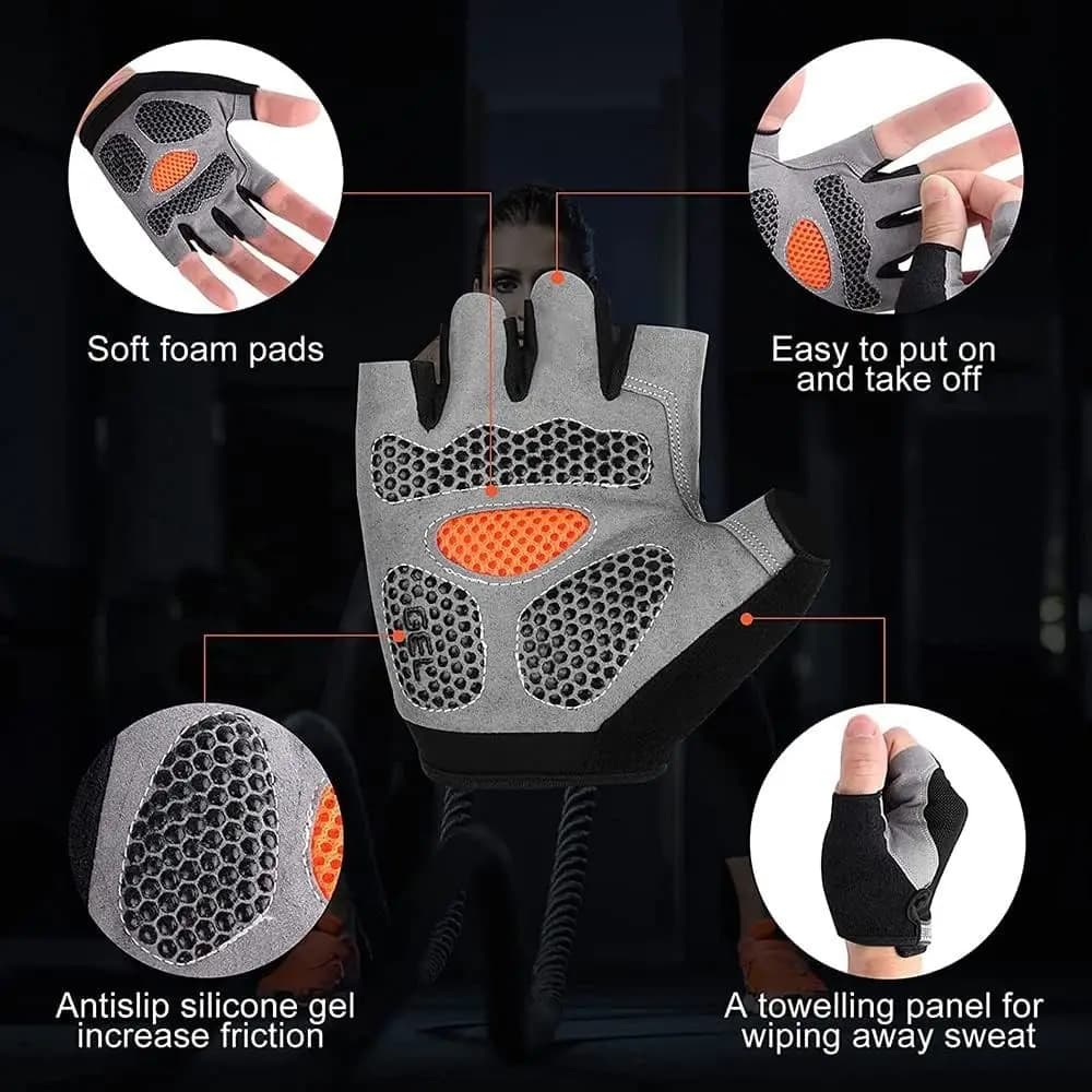 Accessories Anti-Slip Cycling Gloves Shock-Absorbing Breathable Bicycle Gloves Outdoor Half Finger Glove