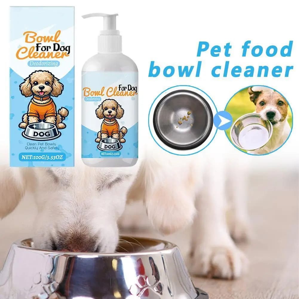 Detergente per ciotole per animali domestici da 100 g, detergente per ciotole per animali domestici sicuro per gli alimenti, per ciotole in acciaio inossidabile, ceramica e plastica, potente rimozione delle macchie