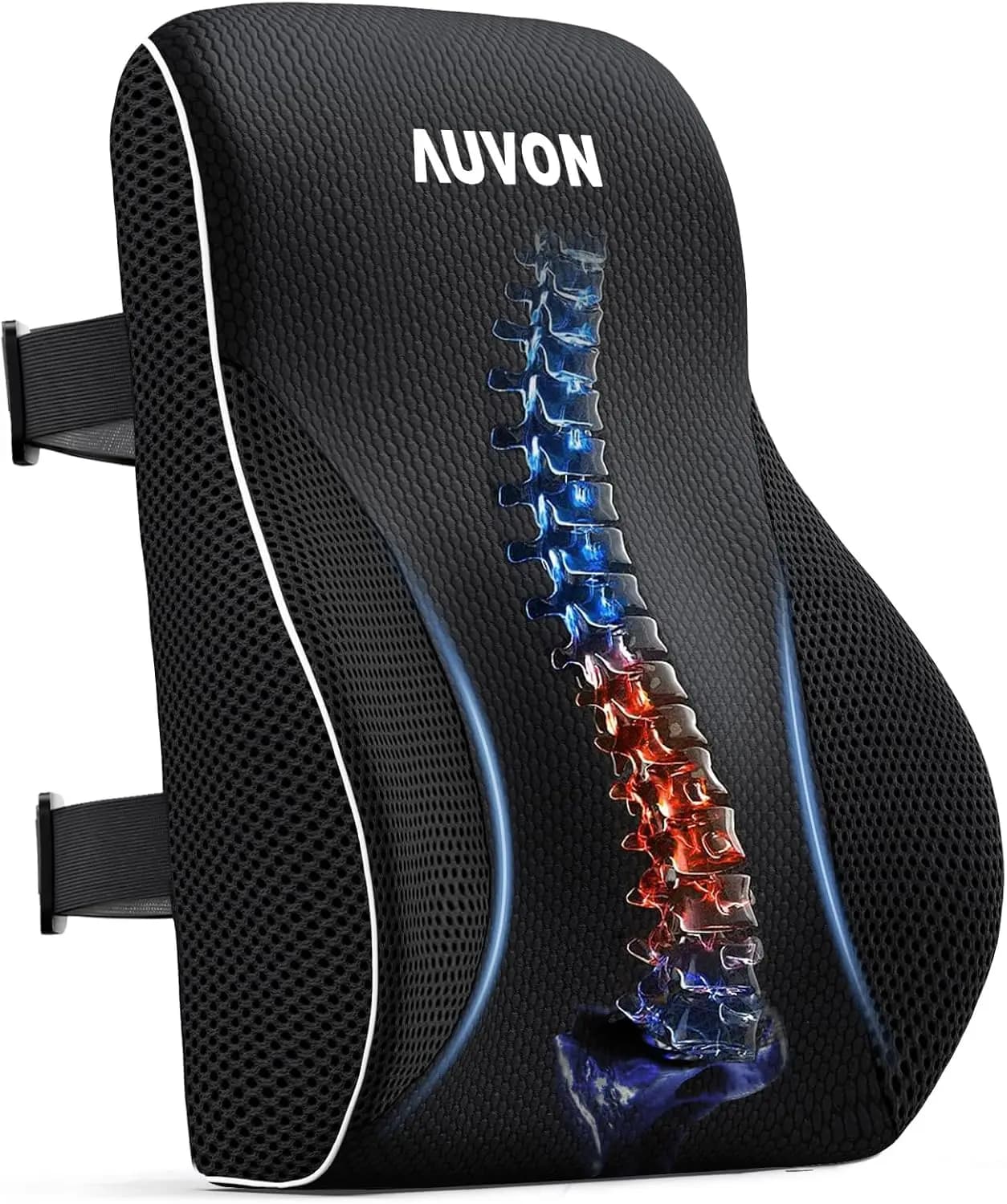Cuscino ergonomico di supporto lombare per sedie da ufficio con memory foam, migliora la postura e allevia il mal di schiena