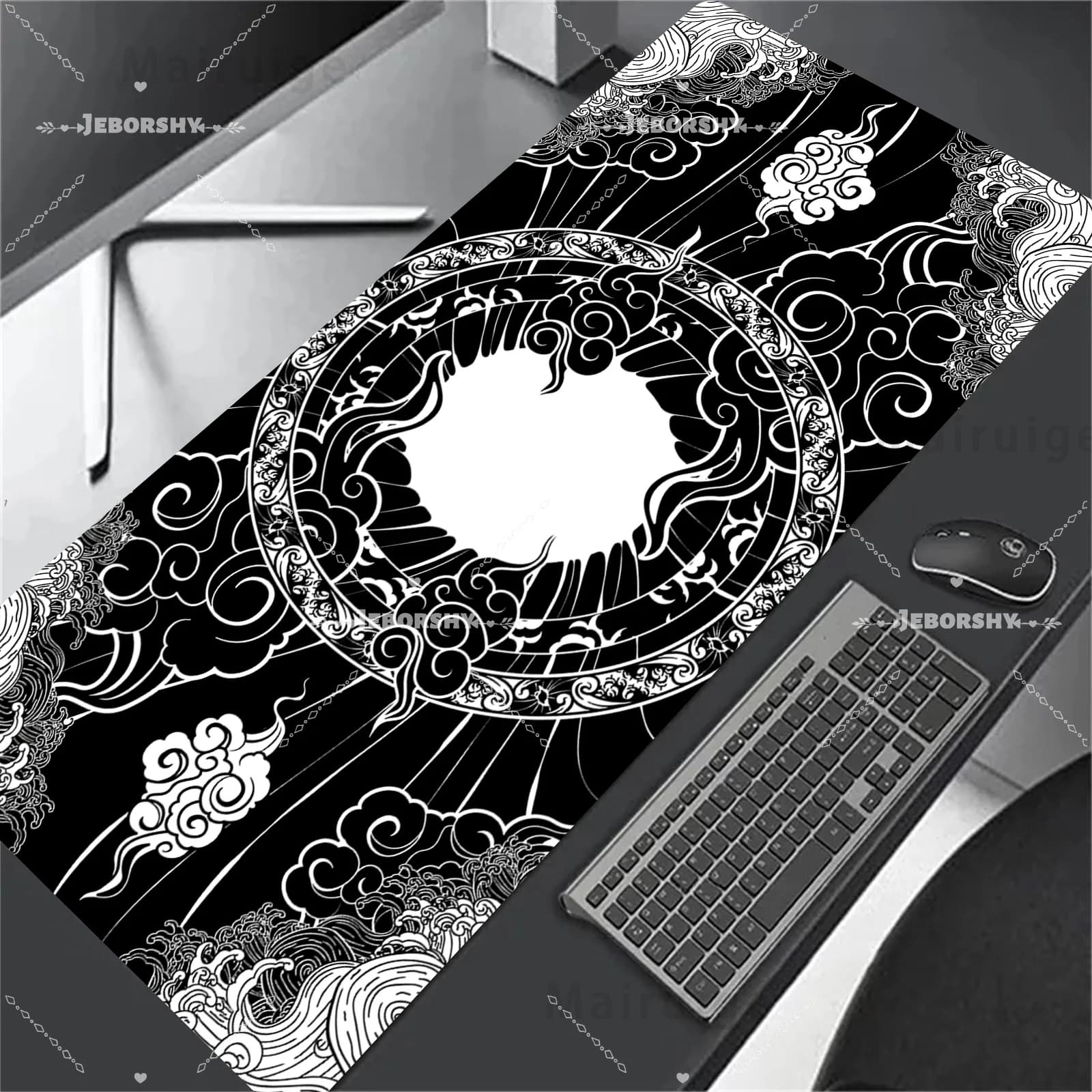 Tappetino per mouse da gioco XXL, tappetino da scrivania Amaterasu, tappetino per tastiera impermeabile con base in gomma antiscivolo per PC e laptop