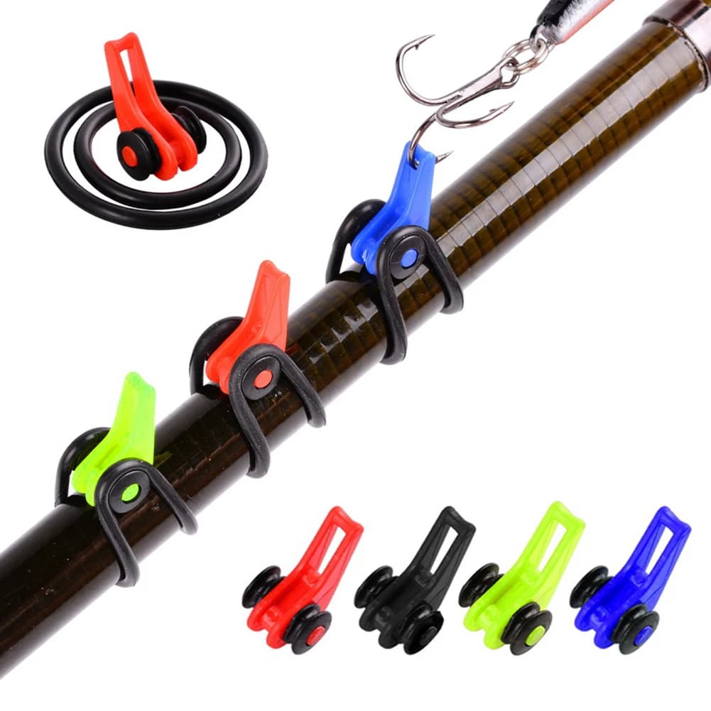 105 pz/lotto Gancio di Sicurezza per Canna da Pesca, Accessori per Esche Artificiali, Ganci Jig, Supporto di Sicurezza per Attrezzi da Pesca