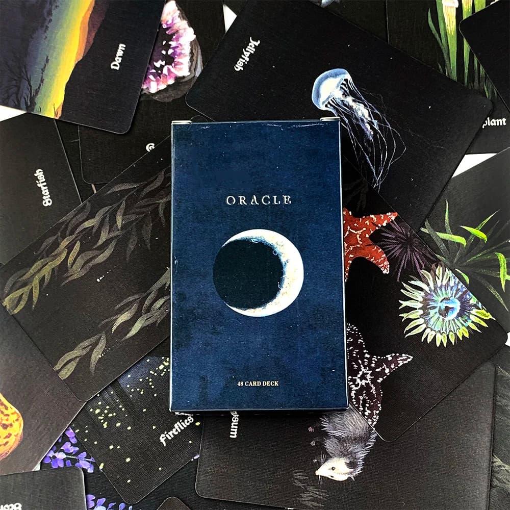 Nuovo mazzo di carte Oracle da 48 pezzi, con illustrazioni mistiche, durevole e portatile, perfetto per guida spirituale, collezionisti e come regalo