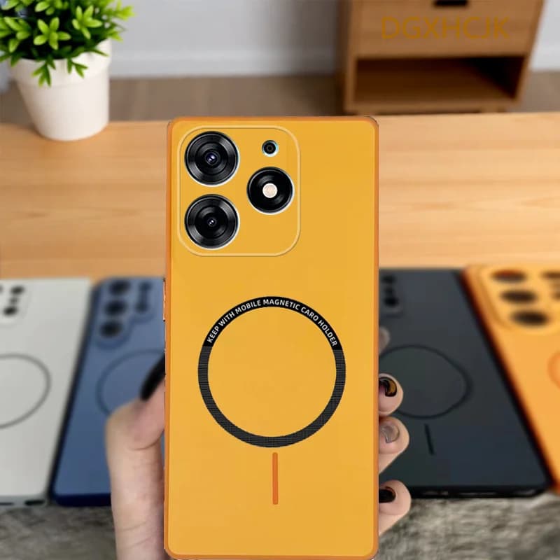 Custodia per Tecno Spark Go 2024, Cover per Tecno Pop 8, Protezione Antiurto Colorata con Retro in Silicone Rigido Magnetico