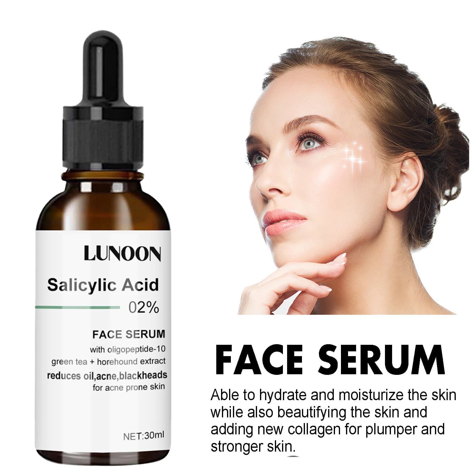 Serum face to salicylic acid firming also skin tone, warm pores, oil control Slender lines clearing Fast absorption Face care