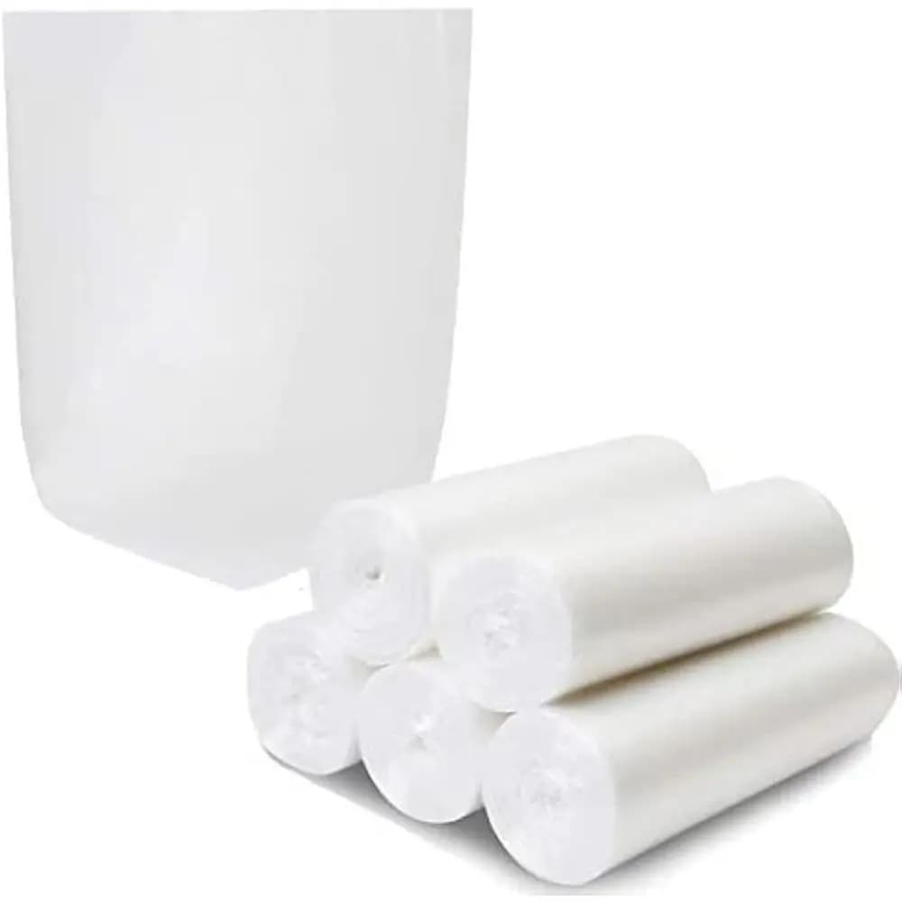 Heavy-Duty 4 Gallon Trash Bags - 125 Clear White Liners for Wastebaskets, Kitchen, Home, and Office Use