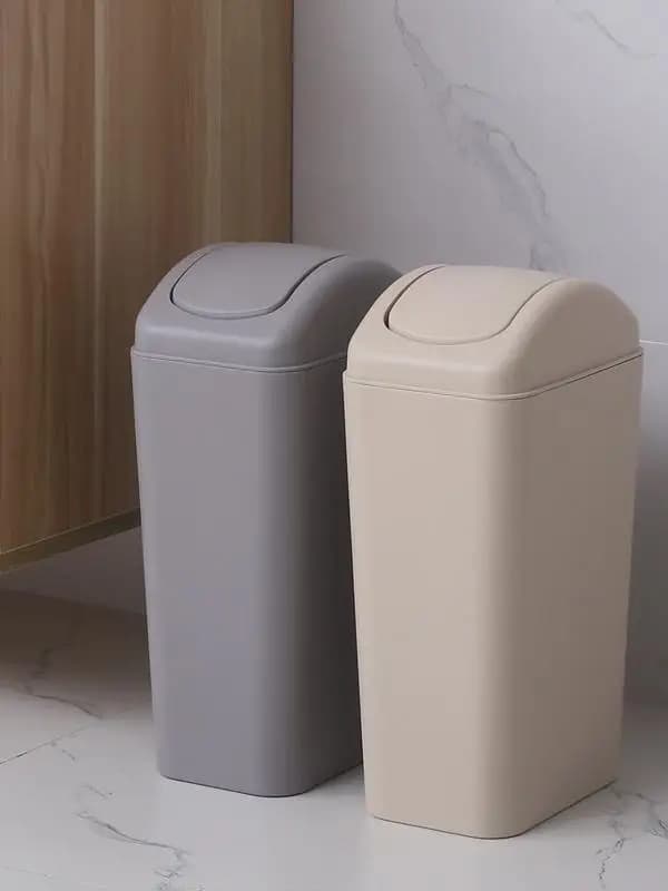Cestino per Rifiuti Stretto con Coperchio Basculante per Uso Domestico, Soggiorno, Bagno, Ufficio, Contenitore Antiodore
