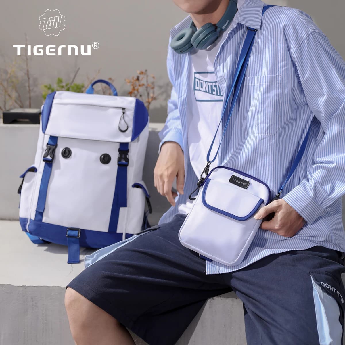 Tigernu Zaino da donna per borse da scuola per uomo Borse a tracolla staccabili Zaini da viaggio Zaini per laptop maschili Zaino da 14 pollici