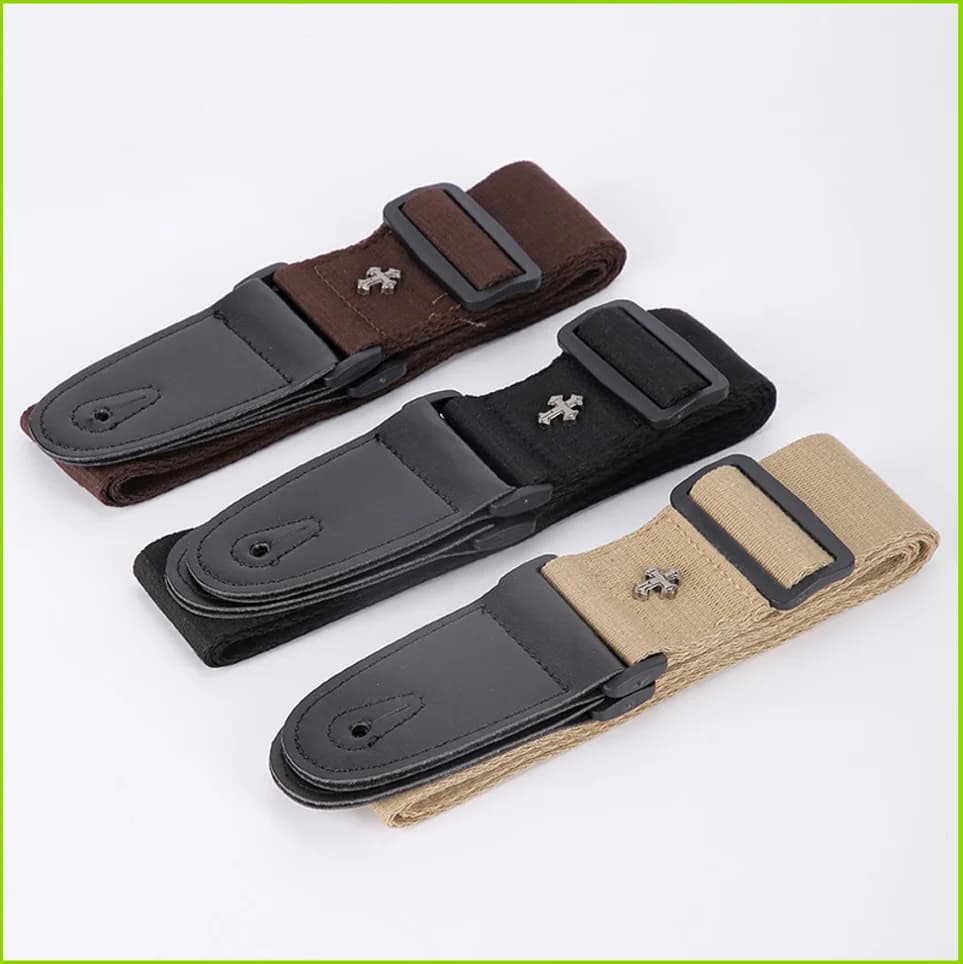 Electric Guitar Strap Acoustic Folk Guitar Straps Vintage Cross Personality Guitar Straps Picks Pocket Guitar Accessories