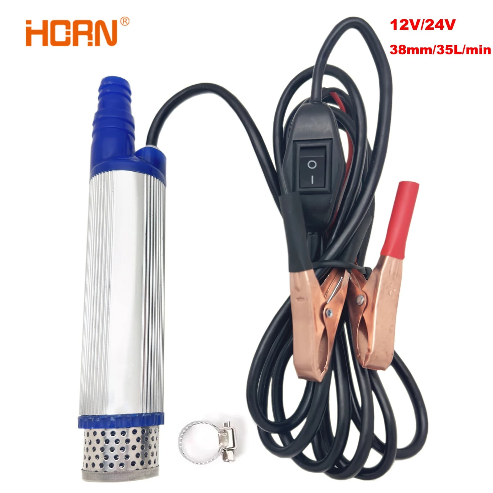 Pompa per auto elettrica 38mm Mini portatile per il pompaggio della pompa di trasferimento dell'acqua dell'olio diesel Pompa sommergibile da pesca da campeggio 35L/min 12V 24V