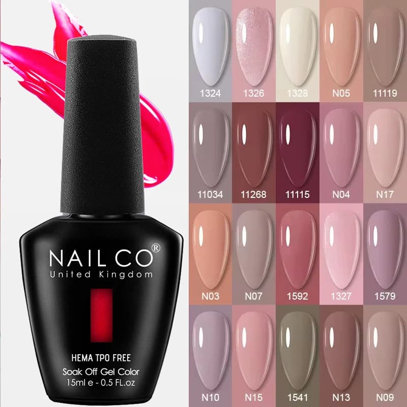 NAILCO Smalto Gel Semipermanente Senza HEMA e TPO, Gel UV per Nail Art, Colla per Unghie TOP BASE 15ml