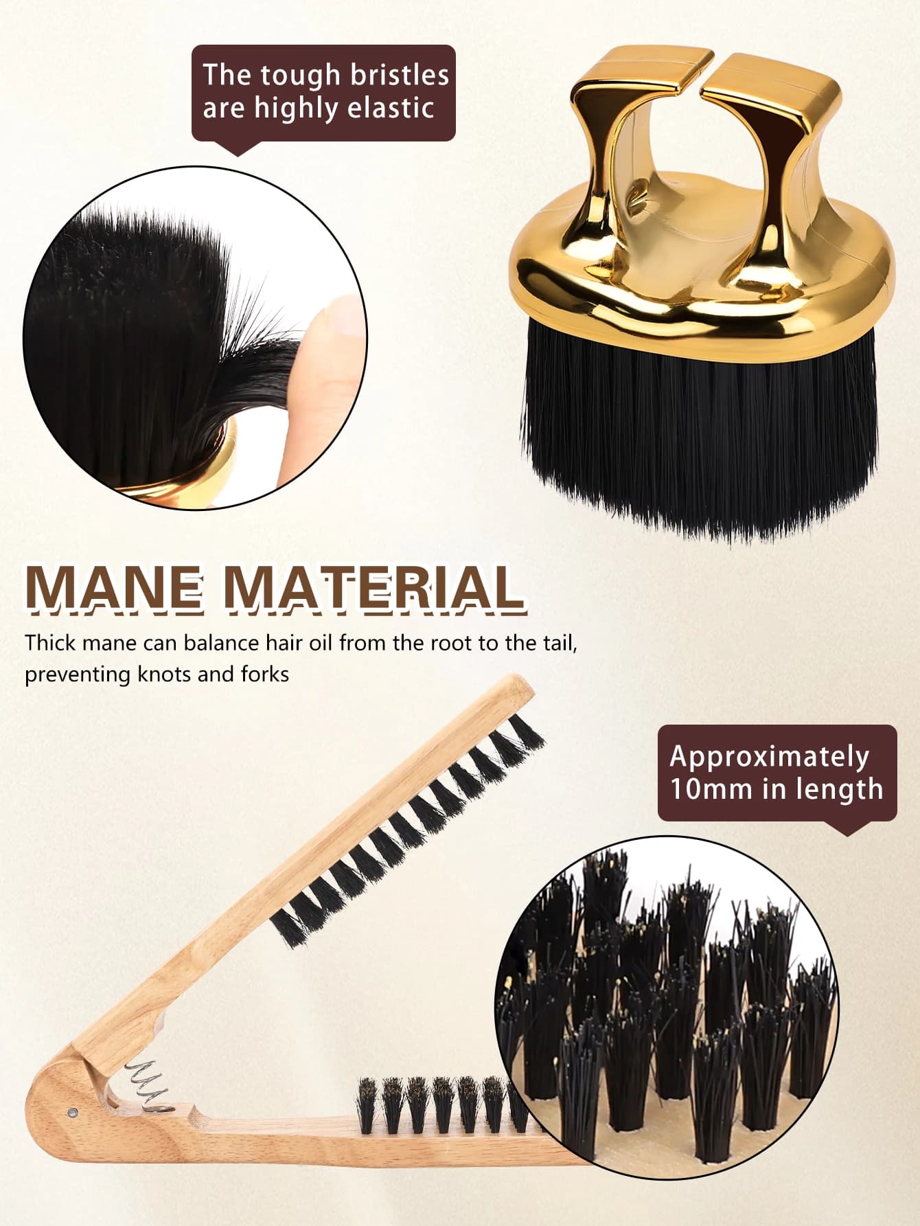 Professional Wood Hair Brush Set - 2 Pieces for Straightening and Straightening